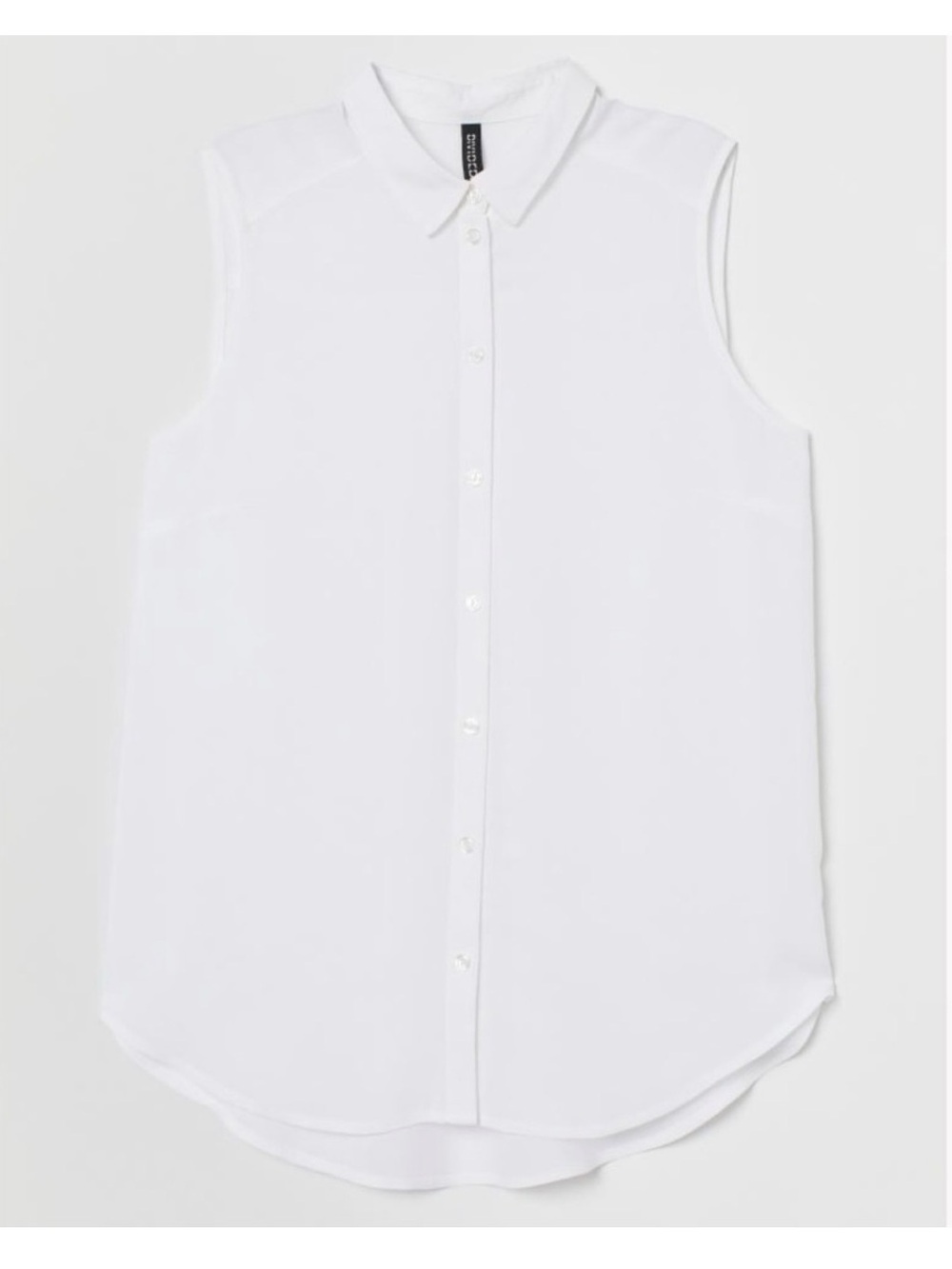 H&M Sleeveless White Button-Down Shirt